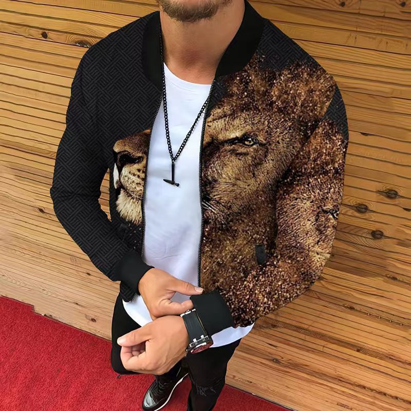 Autum Printed Casual Men's Fallwinter Jacket Coat