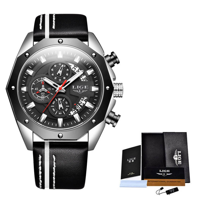 LIGE Luxury Metal Men Watch