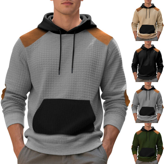 Men's Leisure Pullover Jacquard Hoodie