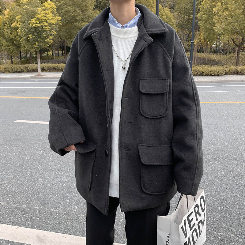 All-match Men Warm Woolen Coat