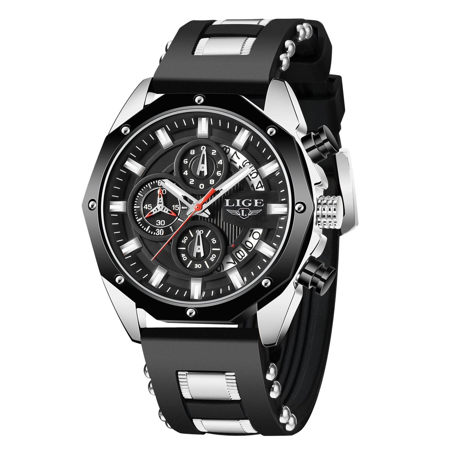 LIGE Luxury Metal Men Watch