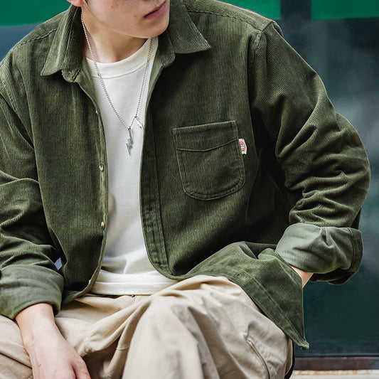 Men's Fashionable Personality Inner Layer Corduroy Inch Coat